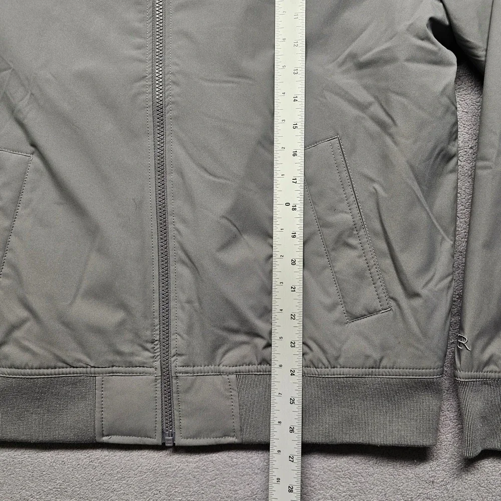 Banana Republic Bomber Jacket Mens Medium Gray Lined‎ Water Resistant Full Zip